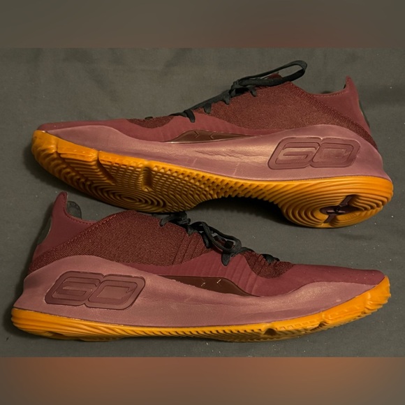 Under Armour Steph Curry 4 Low Merlot Size 14 New With Box (No Lid) - Picture 4 of 10